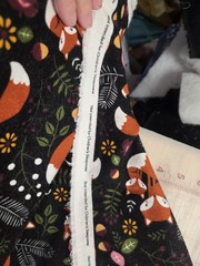 Fox Theme Animal Print Fabric, Multicolor on Black Flannel