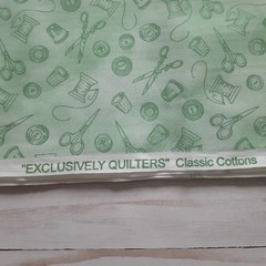 Exclusively Quilters Classic Cotton Sewing Notion Fabric Green 3yds – in 2 pcs