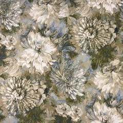 Watercolor Floral LAKESIDE Green Cotton Drapery Curtain Upholstery Fabric BTY
