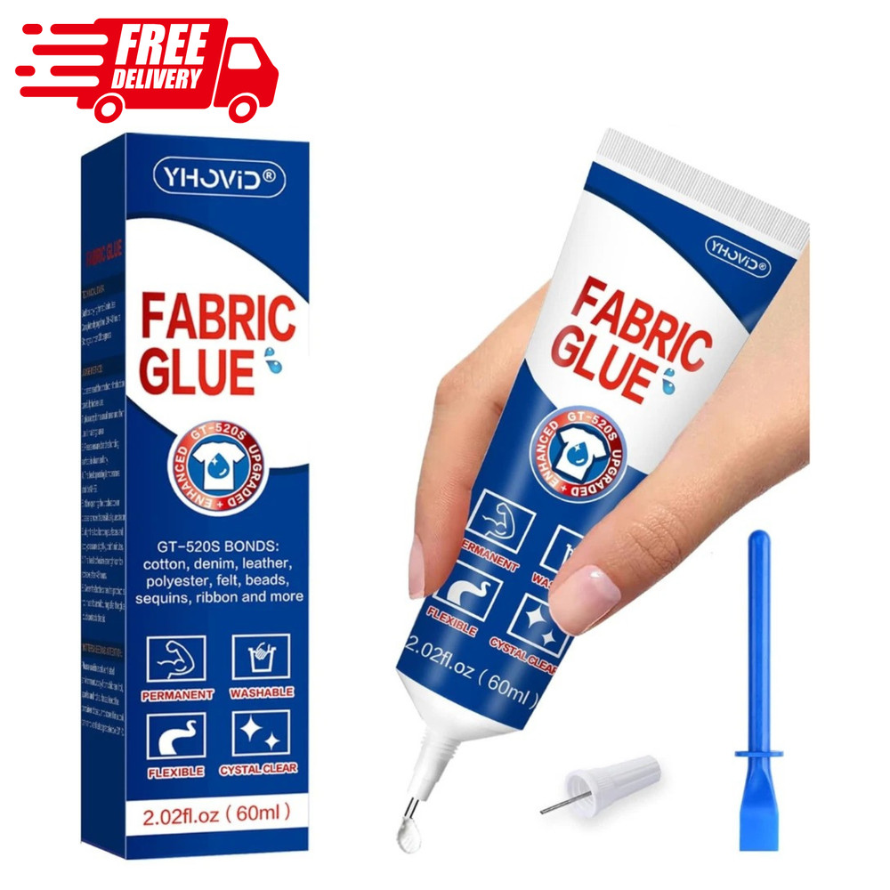 Fabric Glue for Clothing Permanent Washable, Liquid Stitch Fabric Adhesive, Anti