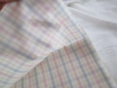 Vintage Lightweight Pastel Plaid Stripe Fabric, 45″ W x 1 Yard Length