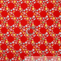 BonEful Fabric FQ Cotton Quilt Red Yellow Blue Green Little Flower Dot Circle US