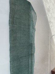 Antique Japanese BORO Indigo Kaya Mosquito Net Fabric Faded Asagi Blue Long