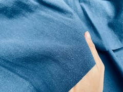 Stone Washed Plain Linen Fabric Soft Material Curtains Dress 55″ Wide Navy Blue