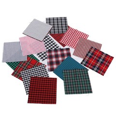 20pcs Plaid Fabric Rich Bright Colors Soft Breathable For DIY Projects Cotton Fa