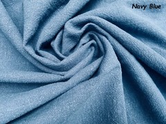 Stone Washed Plain Linen Fabric Soft Material Curtains Dress 55″ Wide Navy Blue