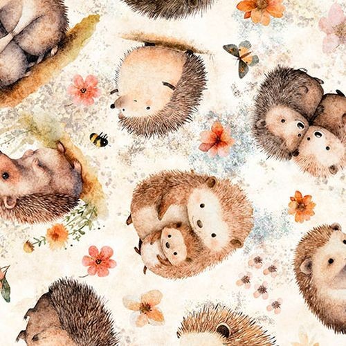 Hedgehugs By Quilting Treasures – Cream Hedgehugs #31413-E