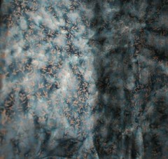 GOLD METALLIC DESIGN ON DISTRESSED GREEN 100% COTTON FABRIC 45X44 INCHES
