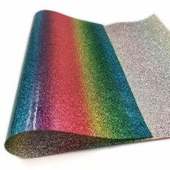 Iridescent Rainbow Fine Glitter Leather Fabric Sewing Decor Earring Bow DIY