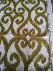 Piece Of Fabric, Green/White Swirl Pattern, 55″ x 107″, Sewing, Quilting