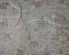Streets of Paris Pewter Gray BTY 54″ Wide Lacefield Designs 100% Cotton Map