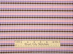 Circle Dot Stripe Fabric By The Yard Pink Purple Brown White Cotton Traditions