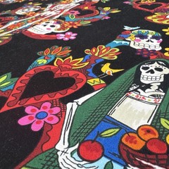 Alexander Henry Tree of Life Day of the Dead Black Cotton Fabric BTY #68
