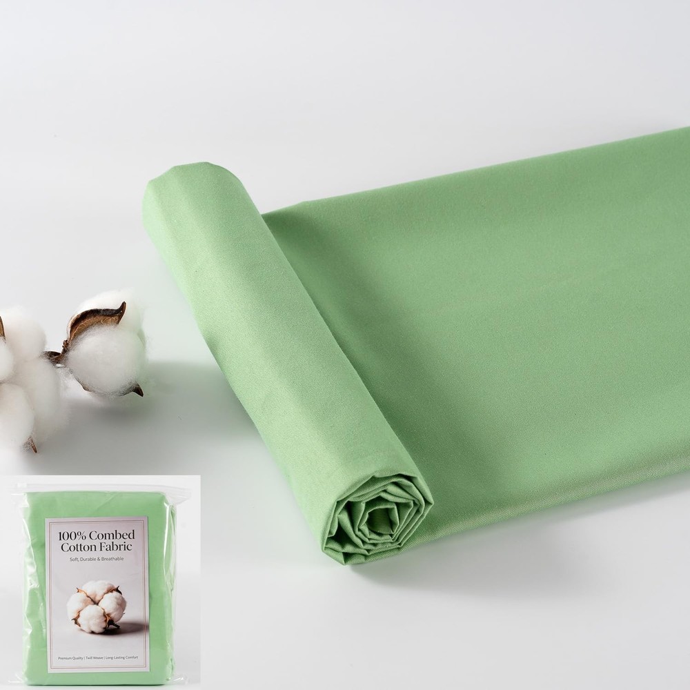 100% Combed Cotton Fabric by The Yard, 66 inches Wide, Premium Soft Breathabl…