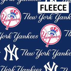 New York Yankees – MLB Official, 60″ wide FLEECE – Continuous yards available.