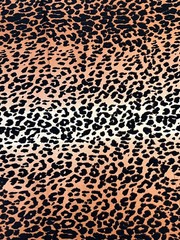 Leopard Animal Print Knit Fabric Stretch Black Tan & Brown Shades 2 Yards