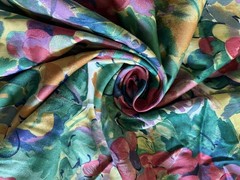 VTG Whiteheads Fabric “Watercolor Grapes” 4.625″x54″ Scotchguard Beautiful! HTF