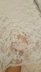 “White Bridal Lace Fabric with Embroidered Flowers and Polka Dots – Sold by the
