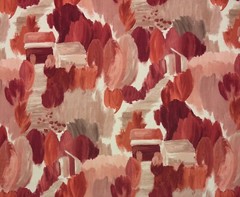 VILLA NOVA POTTING SHED SUNSET PINK GEOMETRIC EXCLUSIVE FABRIC 1.25 YARDS 54″W