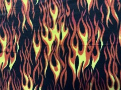 FLAMES FIRE RED ORANGE YELLOW BLACK FLEECE FABRIC BTY