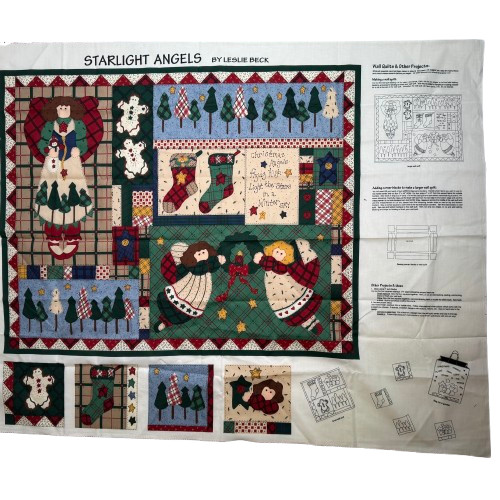 Starlight Angels Panel Christmas 1 Yd Cotton Fabric Material #520
