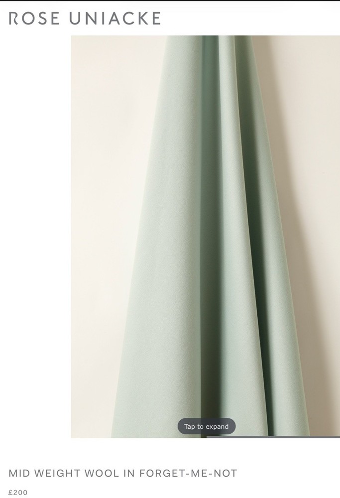 ➿ ROSE UNIACKE MID WEIGHT WOOL IN FORGET-ME-NOT Solid Upholstery/Curtain