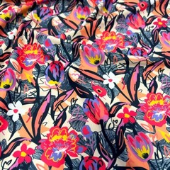Swimwear Fabric Flowers Colorfull Flowers Print 4way Stretch 60″wide By the Yard
