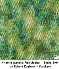 Atlantia Metallic Fish Scales Snake Skin cotton quilt fabric Kaufman BTY Silver