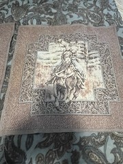 Rawhide western cowboys rodeo pillow panel fabric 2 Pieces