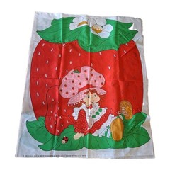 Vintage 1981 Strawberry Shortcake Quilt Fabric Panel Large Springs Mills 5721