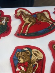 VTG Christmas Fabric Pillow Cut Out Ornaments Ready To Sew And Stuff Lot Of 10