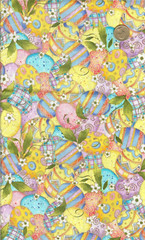 VINTAGE! “ELEGANT EGGS GLITTER” JOY HALL FOR SPRINGS – 2.33 YARDS