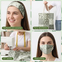 60 Pcs 10 x 10 Inch Sage Green Floral Quilting Fabric Squares, Greenery Precu…
