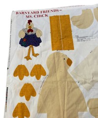 VIP Cranston Printworks Ms Chick Barnyard Friends FABRIC PANEL Cotton Chicken