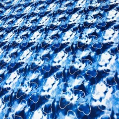 Blue Hearts Print Spandex 4-way Stretch Fabric 60″ wide Swimsuit By the Yard