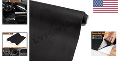 Microfiber Black Suede Fabric Wrap for Car Interior 17in x 70in Self Adhesive
