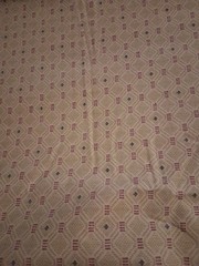 Geometric Design Beige Red Cotton Polyester Blend Fabric 96″ X 42″