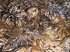 By 1/2 Yd Artisan Batiks Cornucopia Brown Tan Leaves Cotton Quilt Store Fabric