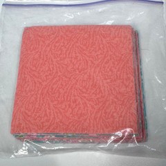 80 Quilting Squares 4×4 Pre Cut Fabric Blocks Floral Teal and Pink Tonal 4 Inch