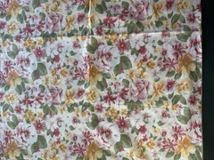 Sweet Vintage Cotton fabric 1.5 yards Pink Yellow Green Floral Cottagecore
