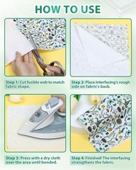 Woven Cotton Iron-On Fusible Interfacing: 44 inch X 2 Yards White Heavy Weigh…