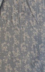 Double-Faced Jacquard Fabric Rvrsibl Woven Textile Novelty Line Art 2.5 Yd X 51″