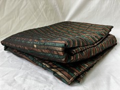Vintage Fabric ~5 Yds Metallic Stripes (Black/Green/Gold/Copper) Costume/Craft