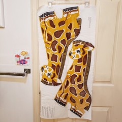 Vintage Giraffe Pillow Fabric Panel for 21″ x 11″ Pillow