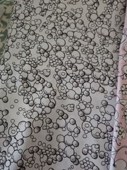 Loralie Harris Design HTF 2 Pieces Lady Flowers & Bubble Dots Half Yard X 44″