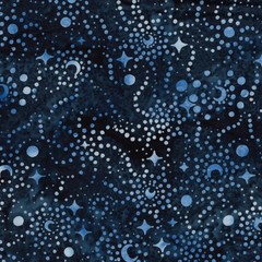 Stars and Swirls Batik-Island Batiks-Navy Blue B/G-BTY