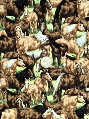 Paintbrush Studio Cotton Fabric “Farm Living” With Horses 5.8 Yard Piece X WOF