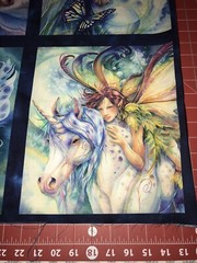 Fabric Unicorns Fantasy Wild Morningmoon Cotton 21″x24″ 4 Square Panel KAUFMAN