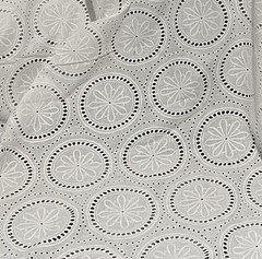WHITE Cotton Embroidery Fabric 54” Width Sold By The Yard