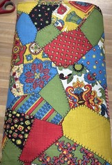 Vintage 1970s Patchwork Quilt Cheater Fabric 36” W X 20 Yards L Floral Paisley
